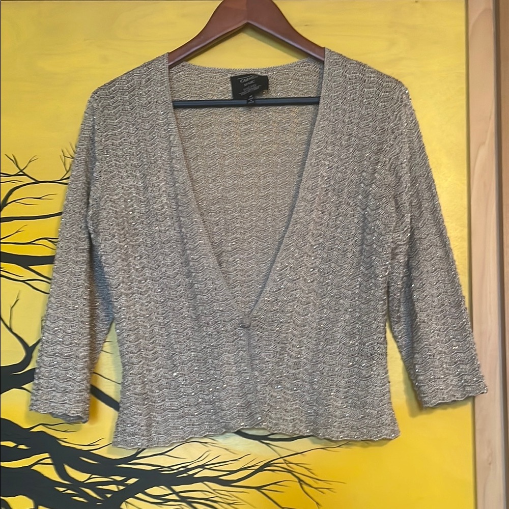 Sparkling Silver Knit Cardigan